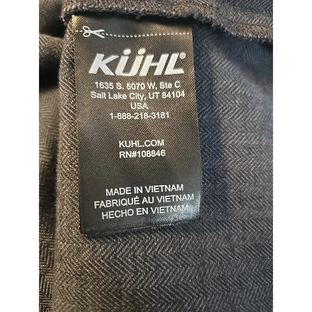 Kuhl Shiftr Shirt Mens Large Gray Linen Blend Outdoors Button Front Long Sleeve